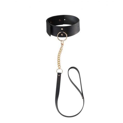  Maze Wide Choker With Leash Black Collar/leash