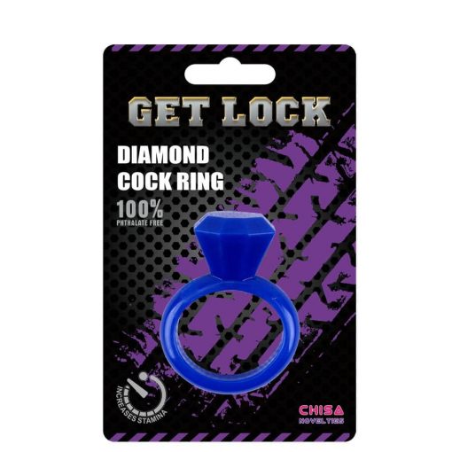  Diamond Cock Ring Blue Penis Ring/Cuff