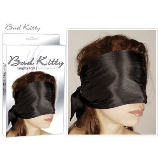  Bad Kitty Bondage Scarf Black Mask/Blindfold/Headgear