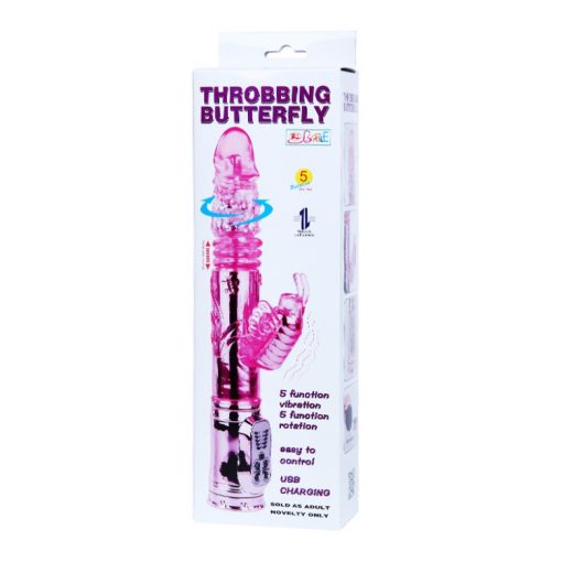 Throbbing Butterfly Vibrator Pink Nonfigurative Vibrator