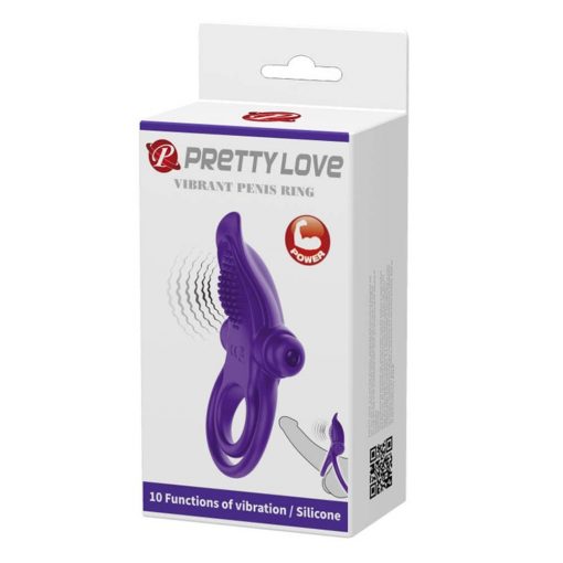  Pretty Love Vibrant Penis Ring Purple Penis Ring/Cuff