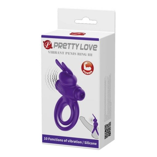  Pretty Love Vibrant Penis Ring 3 Purple Penis Ring/Cuff