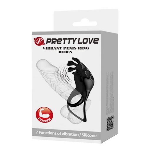  Pretty Love Vibrant Penis Ring Ruben Black Penis Ring/Cuff