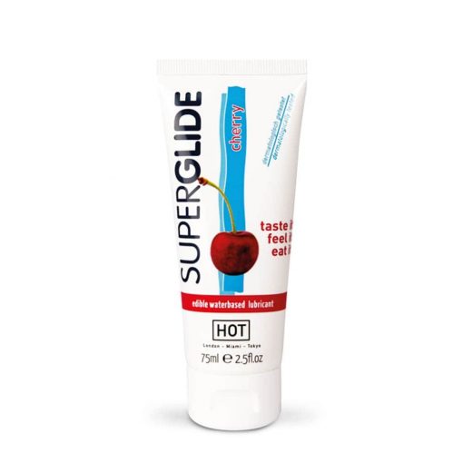  HOT Superglide edible lubricant waterbased - CHERRY 75 ml Water-based lubricant