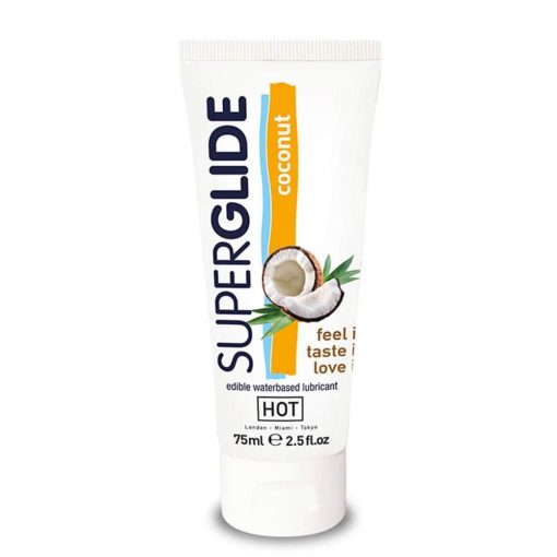  HOT Superglide edible lubricant waterbased - COCONUT 75 ml Water-based lubricant