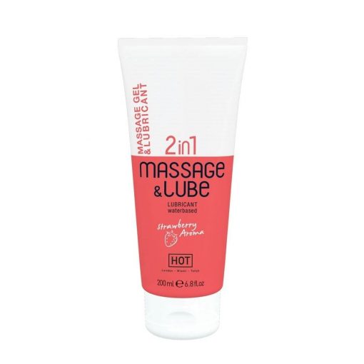 HOT Massage & Glide Gel 2in1 Strawberry 200 ml Massage candle/oil