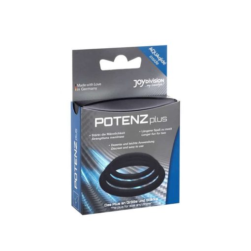  POTENZplus Black 3er Mix (S, M, L) Penis Ring/Cuff