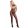  728350 Seamless Fishnet Halter Bodystocking With Open Bust + Crotch O/S Black Catsuit