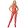  728509 Seamless Fishnet Halter Bodystocking O/S Red Catsuit