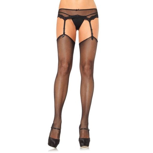  729020 FISHNET STOCKING O/S BLK Stockings/Hanging Garters