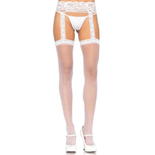  Sheer Thigh Highs - WHITE - O/S - HOSIERY Hosiery