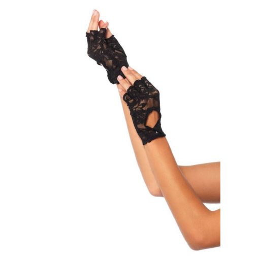 Lace Keyhole Gloves, black, O/S Erotic Accessory