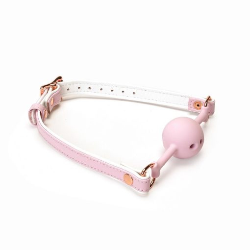 White & Pink Fairy Goat Leather Ball Gag Gags