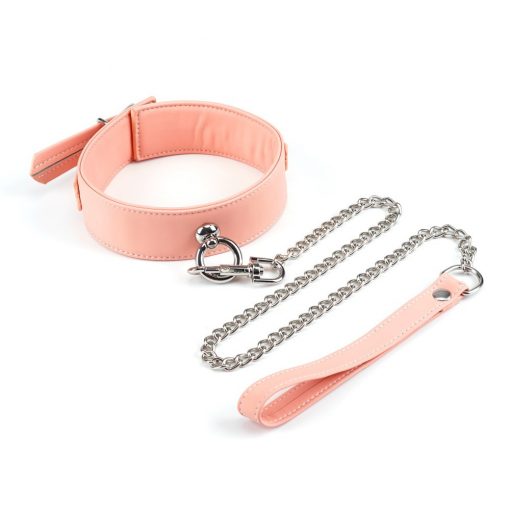  Pink Organosilicon Collar with Leash Collar/leash