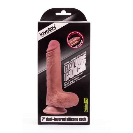  7" Dual-layered Silicone Nature Cock Flesh Dildo