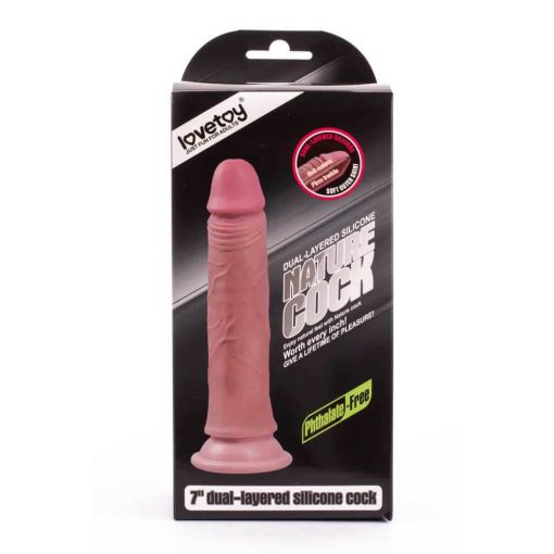  7" Dual-Layered Silicone Nature Cock Flesh Dildo