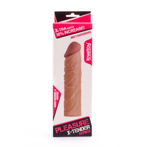  Pleasure X-Tender Penis Sleeve Brown 3 Penis Sleeve/Extender