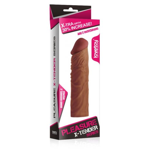  Pleasure X-Tender Penis Sleeve Brown 3 Penis Sleeve/Extender