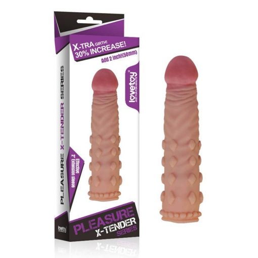  Pleasure X-Tender Penis Sleeve Flesh 2 Penis Sleeve/Extender