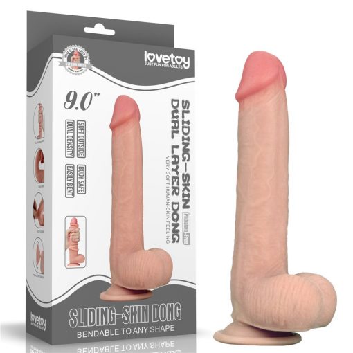  9'' Sliding Skin Dual Layer Dong 1 Dildo