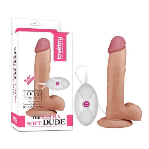  9" The Ultra Soft Dude - Vibrating Flesh Realistic vibrator