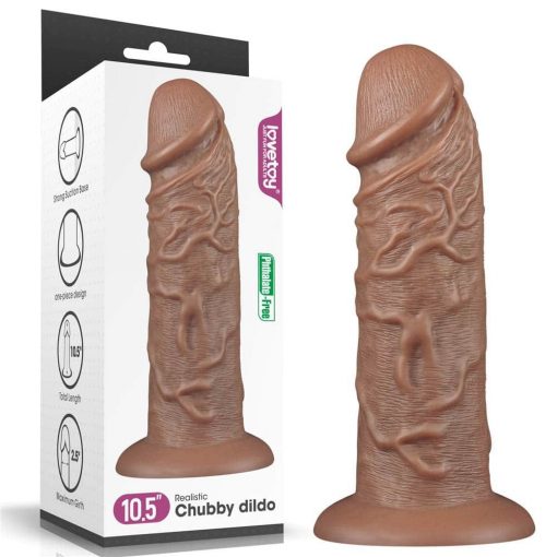  10.5'' Realistic Chubby Dildo Brown Dildo