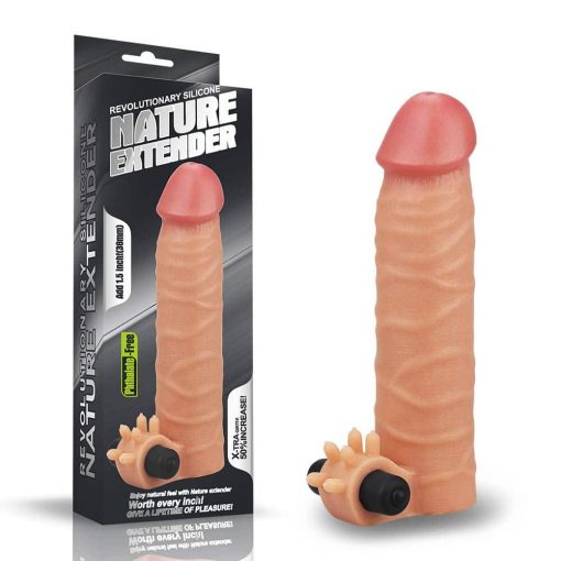  Add 1.5" Vibrating Silicone Extender Penis Sheath/Extender