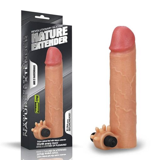  Add 2" Vibrating Silicone Extender Penis Sheath/Extender