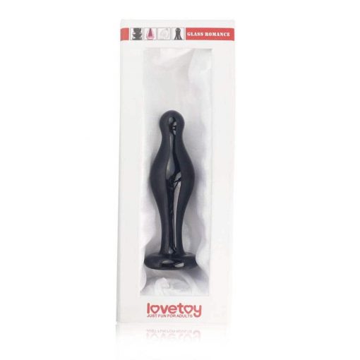  4.5" Glass Romance Anal Plug Black Butt Plug