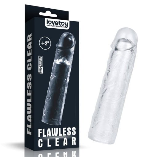  Flawless Clear Penis Sleeve Add 2'' Penis Sleeve/Extender