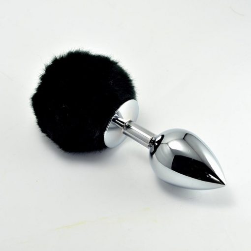 Pompon Metal Plug Small Black Butt plug