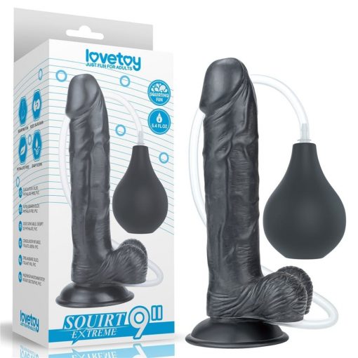  9'' Squirt Extreme Dildo - Black Dildo