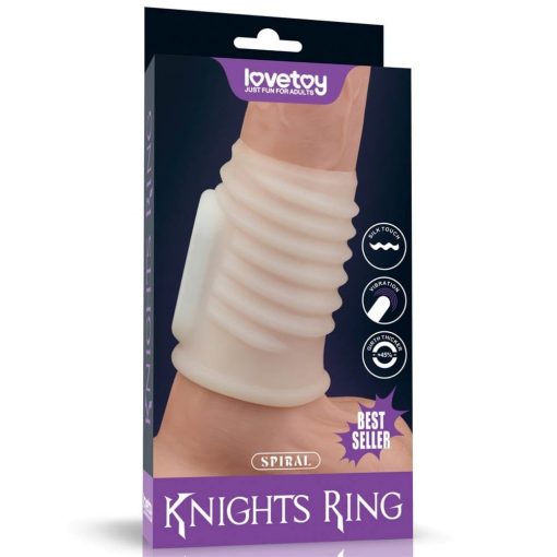 Vibrating Spiral Knights Ring (White) I Penis Ring/Cuff