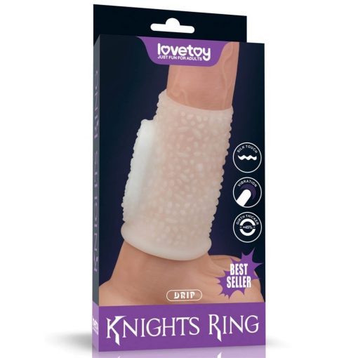  Vibrating Spiral Knights Ring (White) II Penis Ring/Cuff