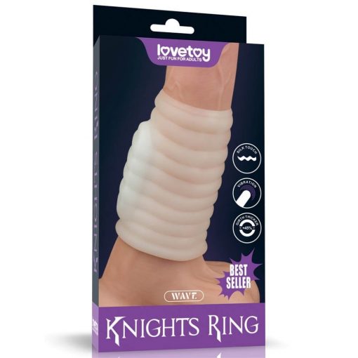  Vibrating Spiral Knights Ring (White) IV Penis Ring/Cuff