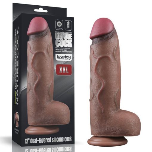  12'' Dual Layered Silicone Cock XXL Dildo