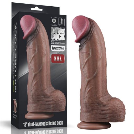  13'' Dual Layered Silicone Cock XXL Dildo