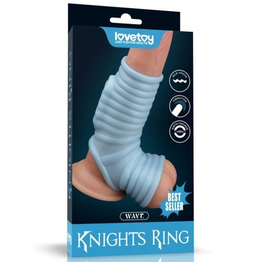  Vibrating Wave Knights Ring with Scrotum Sleeve Penis Ring/Cuff