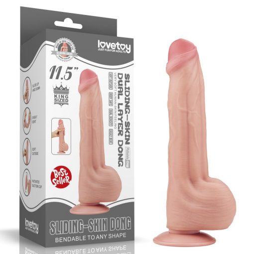  11.5'' King Sized Sliding Skin Dual Layer Dong Dildo