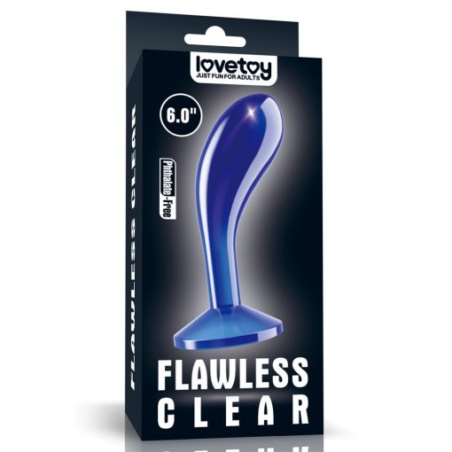  Flawless Clear Prostate Plug 6.0'' Blue Prostate massager