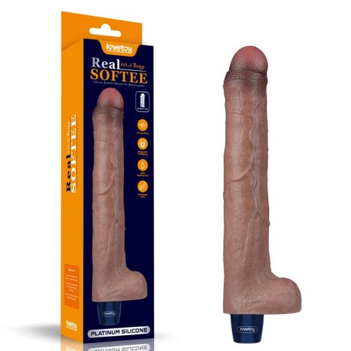  10.5" REAL SOFTEE Rechargeable Silicone Vibrating Dildo Realistic Vibrator