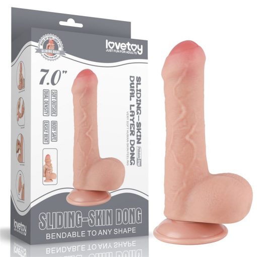  7'' Sliding Skin Dual Layer Dong Flesh Dildo