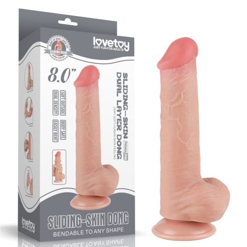  8'' Sliding Skin Dual Layer Dong Flesh III Dildo