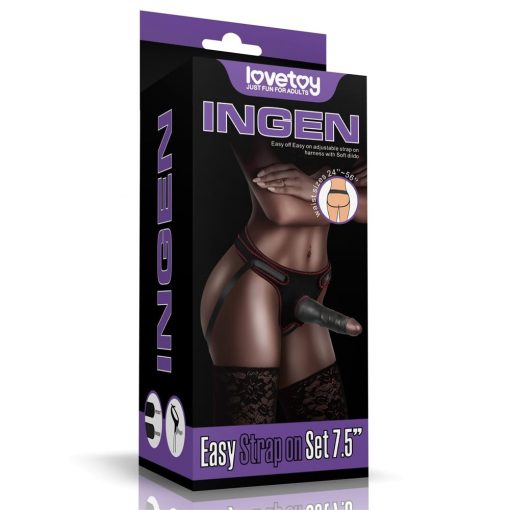  Easy Strapon Set 7.5'' Black Strap-on Device