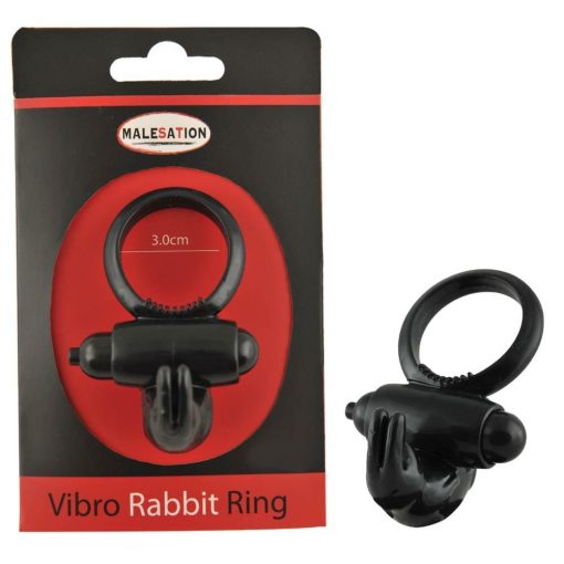  Malesation Vibro Rabbit Ring Black Penis Ring/Cuff