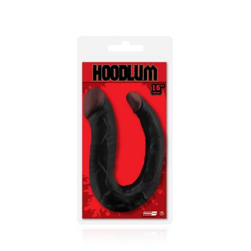  HOODLUM 16" U-SHAPED DONG BLACK Dildo