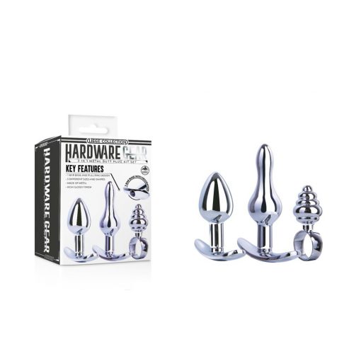  Hardware Gear 3-In-1 Metal Butt Plug Kit Set I