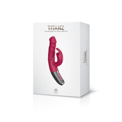  TITANZ 7" SILICONE RECHARGEABLE VIBRATOR IN PINK