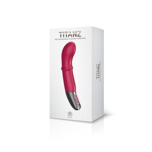  TITANZ 7" SILICONE RECHARGEABLE VIBRATOR IN PINK