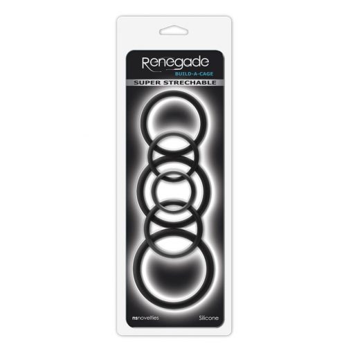  Renegade - Build-A-Cage Rings - Black Penis Ring/Cuff